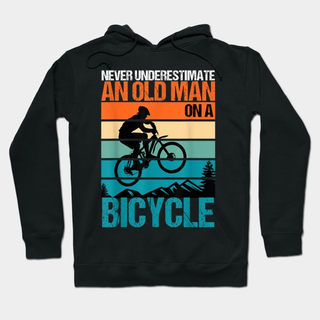 Never Underestimate An Old Guy With A Bicycle Hoodie by rhazi mode plagget